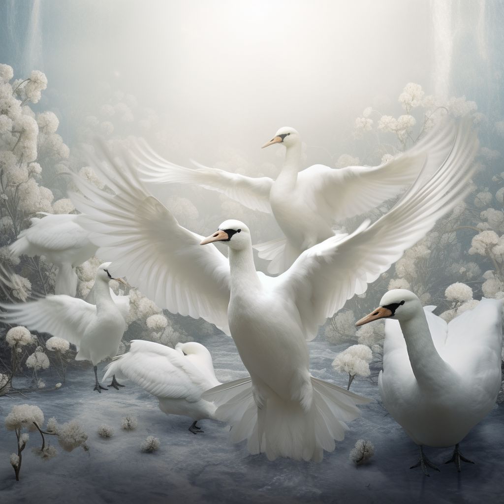 Фото Сонник много белых птиц
